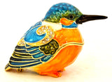 Colorful Kingfisher Trinket Box Made with Austrian Crystals