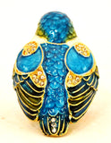 Colorful Kingfisher Trinket Box Made with Austrian Crystals