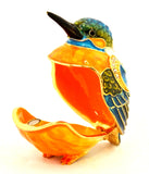 Colorful Kingfisher Trinket Box Made with Austrian Crystals