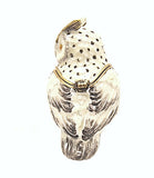 Wise Owl Trinket Box with White Enamel with Austrian Crystals