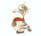 Wise Owl Trinket Box with White Enamel with Austrian Crystals