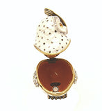Wise Owl Trinket Box with White Enamel with Austrian Crystals