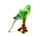 Parakeet On Branch Trinket Box. Colorful Enamel Austrian Crystals