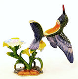 Hummingbird Trinket Box. Very Detailed with Austrian Crystals