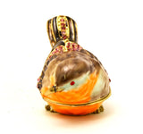 Sparrow Bird Trinket Box. Colorful Enamel with Austrian Crystals