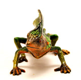 Stone Lizard Trinket Box Green Enamel with Austrian Crystals