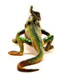 Stone Lizard Trinket Box Green Enamel with Austrian Crystals