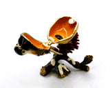 Sparrow on Branch Trinket Box with Colorful Enamel & Austrian Crystals