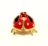 Ladybug with Baby Trinket Box. Hand Crafted with Austrian Crystals