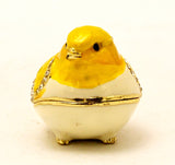 Goldfinch Bird Small Trinket Box. Hand Detailed  with Austrian Crystals