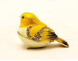 Goldfinch Bird Small Trinket Box. Hand Detailed  with Austrian Crystals