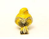 Goldfinch Bird Small Trinket Box. Hand Detailed  with Austrian Crystals