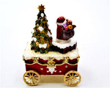 Santa & Christmas Tree on Carriage Trinket Box. Beautifully Made with Austrian Crystals