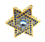 Star Of David Trinket Box. Blue Enamel & Austrian Crystals