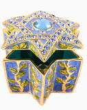 Star Of David Trinket Box. Blue Enamel & Austrian Crystals