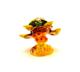 Sea Turtle on Branch Trinket Box. Hand Set Austrian Crystals & Enamel