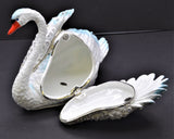 Big Swan Trinket Box. Hand Detailed with Austrian Crystals