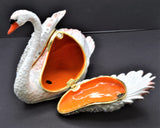 Big Swan Trinket Box. Hand Detailed with Austrian Crystals
