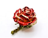 Rose Flower Trinket Box. Hand Crafted with Austrian Crystals