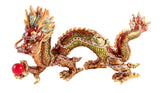 Large Chinese Dragon Trinket Box. Handmade with Austrian Crystals & Enamel