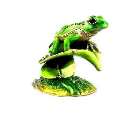 Frog On Lotus Leaf Trinket Box