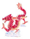 Ancient Asian Dragon Trinket Box Hand Crafted with Austrian Crystals