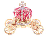 Cinderella Crown Carriage Trinket Box. Hand Set Austrian Crystals Gold Plating