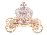 Cinderella Crown Carriage Trinket Box. Hand Set Austrian Crystals Gold Plating