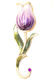 Tulip Flower Trinket Box with Austrian Crystals & Enamel