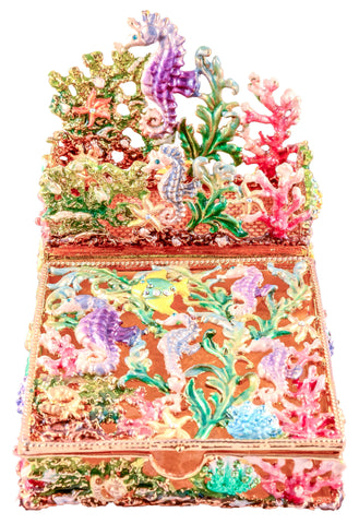 Desk Business Card & Post It Note Holder Made with Austrian Crystals
