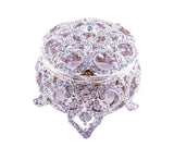 All Jeweled Round Shape Trinket Box. Hand Crafted with Austrian Crystals
