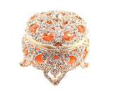All Jeweled Round Shape Trinket Box. Hand Crafted with Austrian Crystals