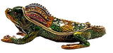 Desert Gem Lizard Trinket Box. Green Enamel & Austrian Crystals