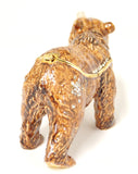 Golden Bear Trinket Box. Hand Painted Enamel & Austrian Crystals