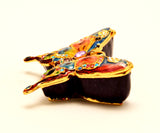 Butterfly Trinket Box Multi Color Enamel & Austrian Crystals
