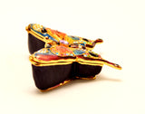 Butterfly Trinket Box Multi Color Enamel & Austrian Crystals