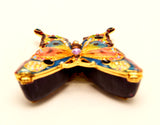 Butterfly Trinket Box Multi Color Enamel & Austrian Crystals