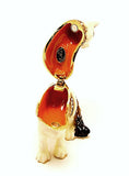 Playful Cat Trinket Box White Enamel with Austrian Crystals
