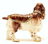 Springer Spaniel Dog Trinket Box Made with Austrian Crystals