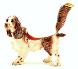 Springer Spaniel Dog Trinket Box Made with Austrian Crystals