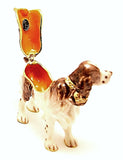 Springer Spaniel Dog Trinket Box Made with Austrian Crystals