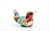 Bejeweled Small Humming Bird Trinket Box with Colorful Enamel & Austrian Crystals