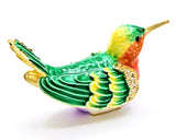 Bejeweled Small Humming Bird Trinket Box with Colorful Enamel & Austrian Crystals