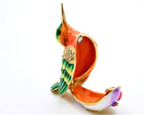 Bejeweled Small Humming Bird Trinket Box with Colorful Enamel & Austrian Crystals