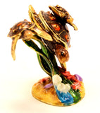 Turtle Family Trinket Box Made with Austrian Crystals