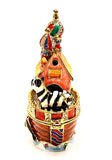 Noah's Ark Trinket Box with Colorful Enamel & Austrian Crystals