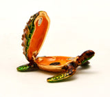 Small Ocean Turtle Trinket Box Made with Austrian Crystals