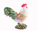 Farmhouse Rooster Trinket Box with Hand Set Austrian Crystals