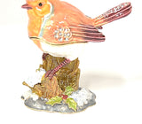 Bejeweled Robin Bird Trinket Box Handmade with Austrian Crystals