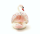 Big Swan Trinket Box with Blue & Pink Enamel with Austrian Crystals